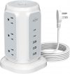 Maximize Your Space with the AiJoy USB C Flat Plug Power Strip Tower