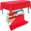 Elevate Your Events with the Smarty Kiddo 54in X 100ft Red Premium Plastic Disposable Tablecloth Roll