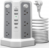 Your Ultimate Power Solution: The Angled Flat Plug 12 AC Outlets Power Strip Tower