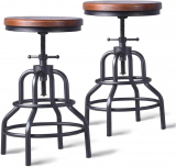 Discover the Rustic Charm of LOKKHAN Vintage Industrial Bar Stools