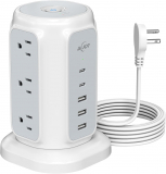 Maximize Your Space with the AiJoy USB C Flat Plug Power Strip Tower